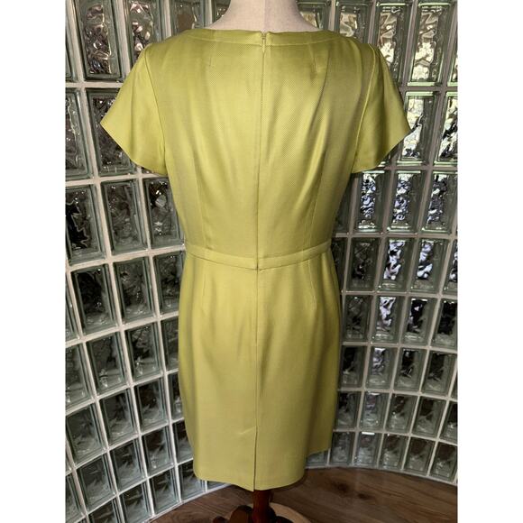 TALBOTS silk/wool blend green sheath dress - size 6 Petite - Picture 3 of 10